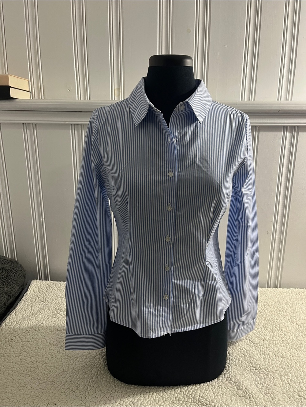 Light Blue Striped Button-Down Shirt